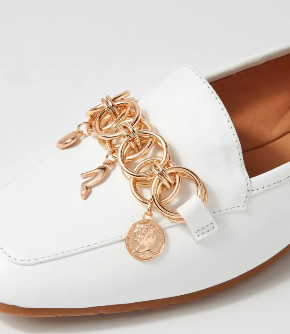 Mocassins élégants pour femme en cuir blanc - Collection Haut de Gamme Mennat