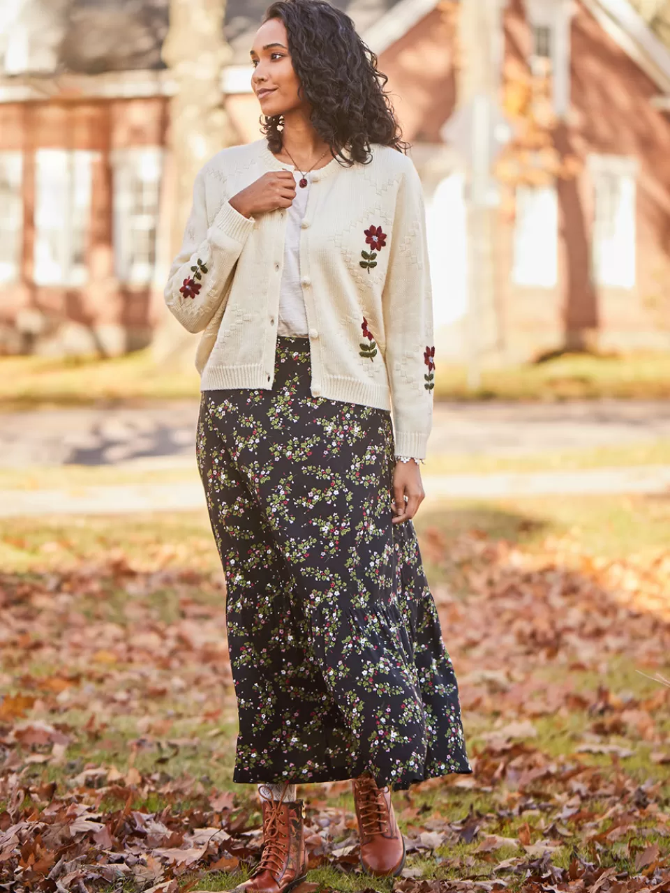 Joyeuse Jupe d'Été - Collection Printemps-Été 2024 April Cornell (Disponible en ligne) - Modèle Léger à Motifs Floraux pour Sorties Champêtres
