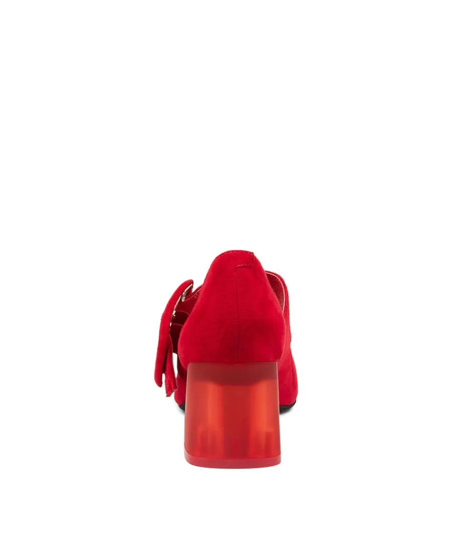 Escarpins Femme Milsom en Daim Rouge - Django & Juliette - Talons Hauts Élégants en Cuir Souple