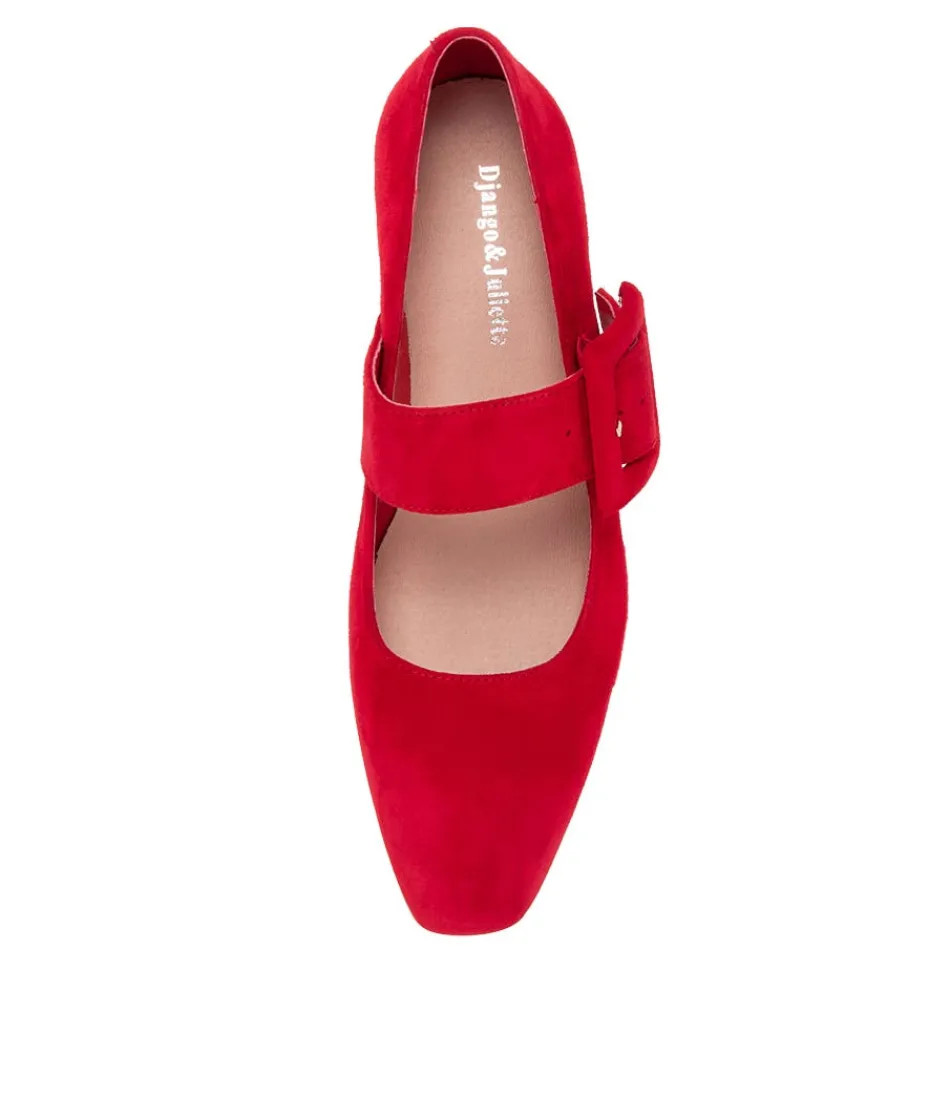Escarpins Femme Milsom en Daim Rouge - Django & Juliette - Talons Hauts Élégants en Cuir Souple