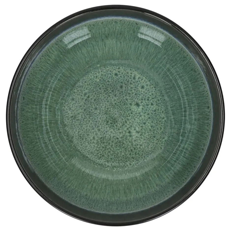 Saladier en grès émaillé Pomax Vaisselle - Collection Mirha Esmeralda  
Dimensions généreuses (25,4 cm x 10,9 cm) - Ton vert vibrante pour vos présentations culinaires