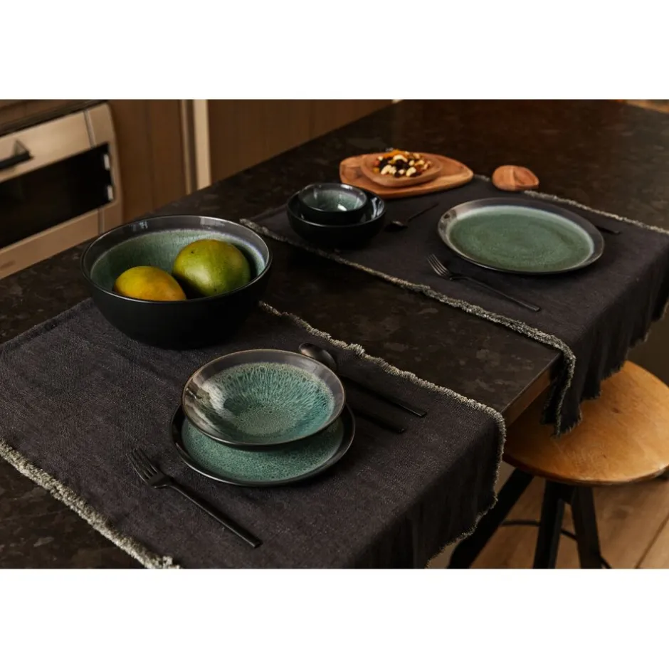 Saladier en grès émaillé Pomax Vaisselle - Collection Mirha Esmeralda  
Dimensions généreuses (25,4 cm x 10,9 cm) - Ton vert vibrante pour vos présentations culinaires