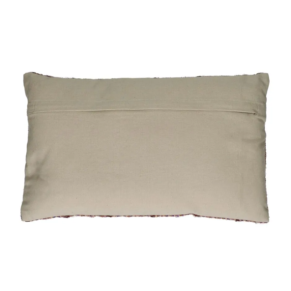 Coussin décoratif Pomax Nataraj - Housse amovible en mélange lin et viscose - Dimensions 50x30 cm - Couleur prune veloutée - Textile doux et respirant pour intérieur contemporain