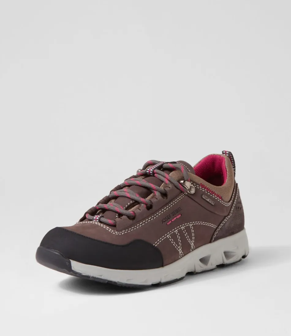 Baskets Femme Josef Seibel Confort Noih 58 - Cuir Souple Multi-Tons Gris Asphalte - Chaussures Décontractées Ergonomiques