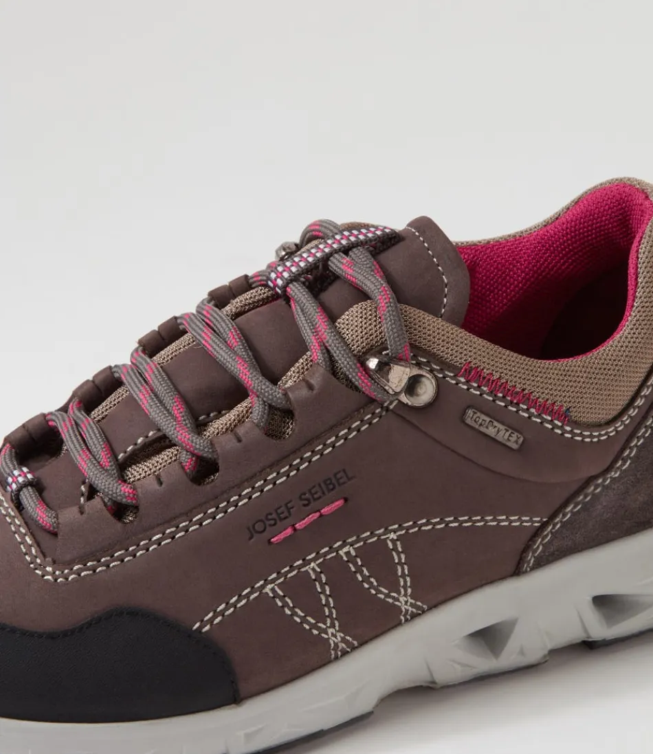 Baskets Femme Josef Seibel Confort Noih 58 - Cuir Souple Multi-Tons Gris Asphalte - Chaussures Décontractées Ergonomiques