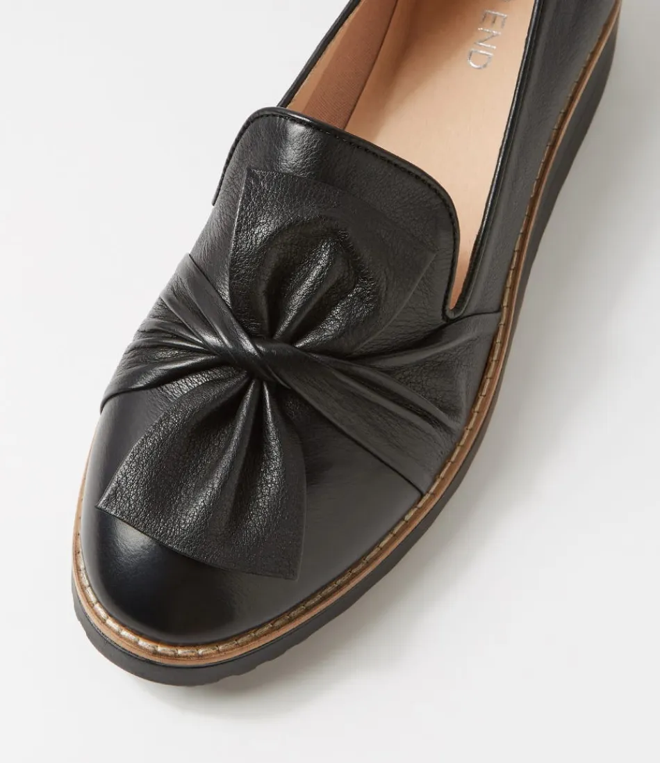 Mocassins Femme Haut de Gamme en Cuir Verni Noir Brillant - Oclem T. L