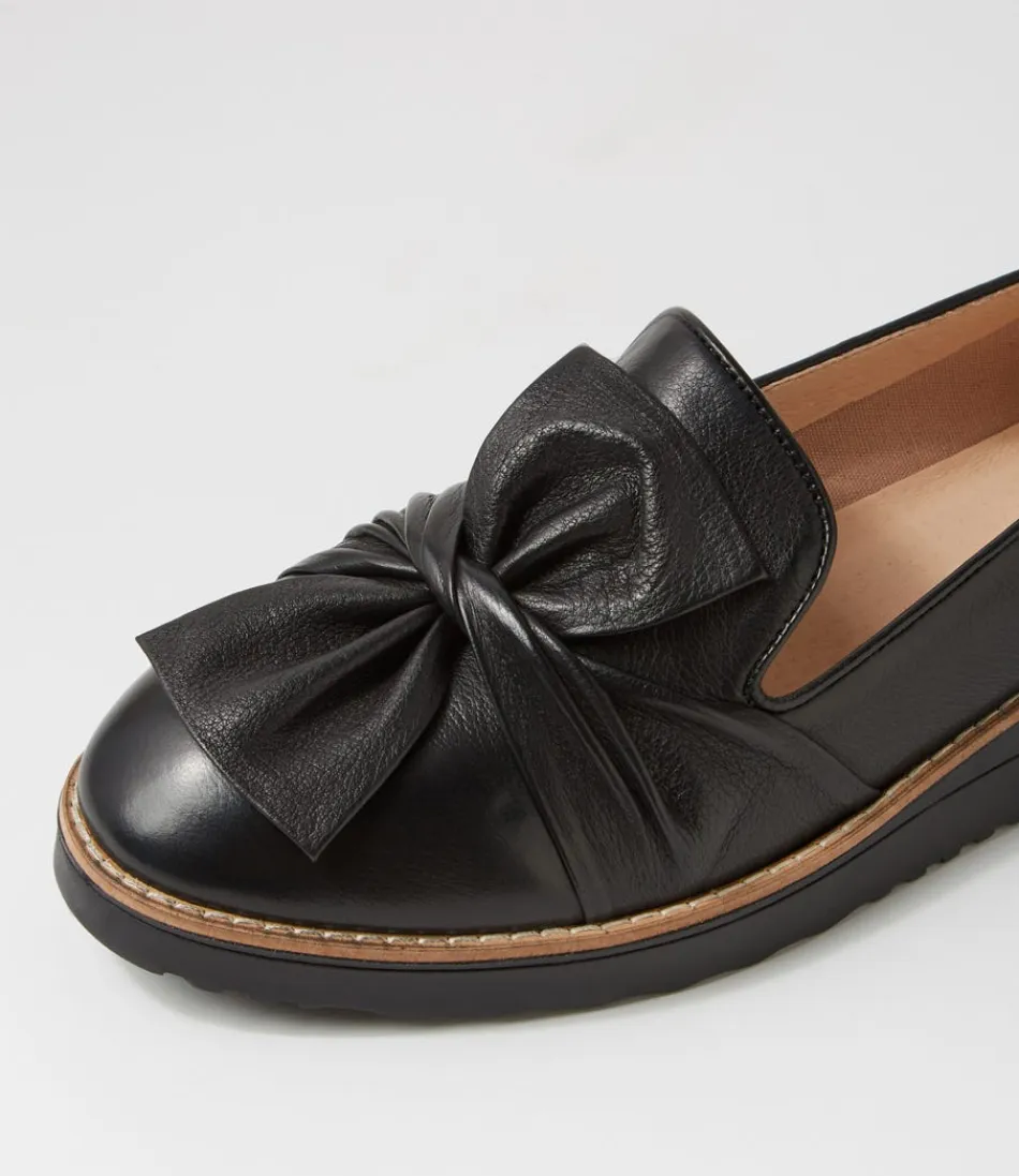 Mocassins Femme Haut de Gamme en Cuir Verni Noir Brillant - Oclem T. L