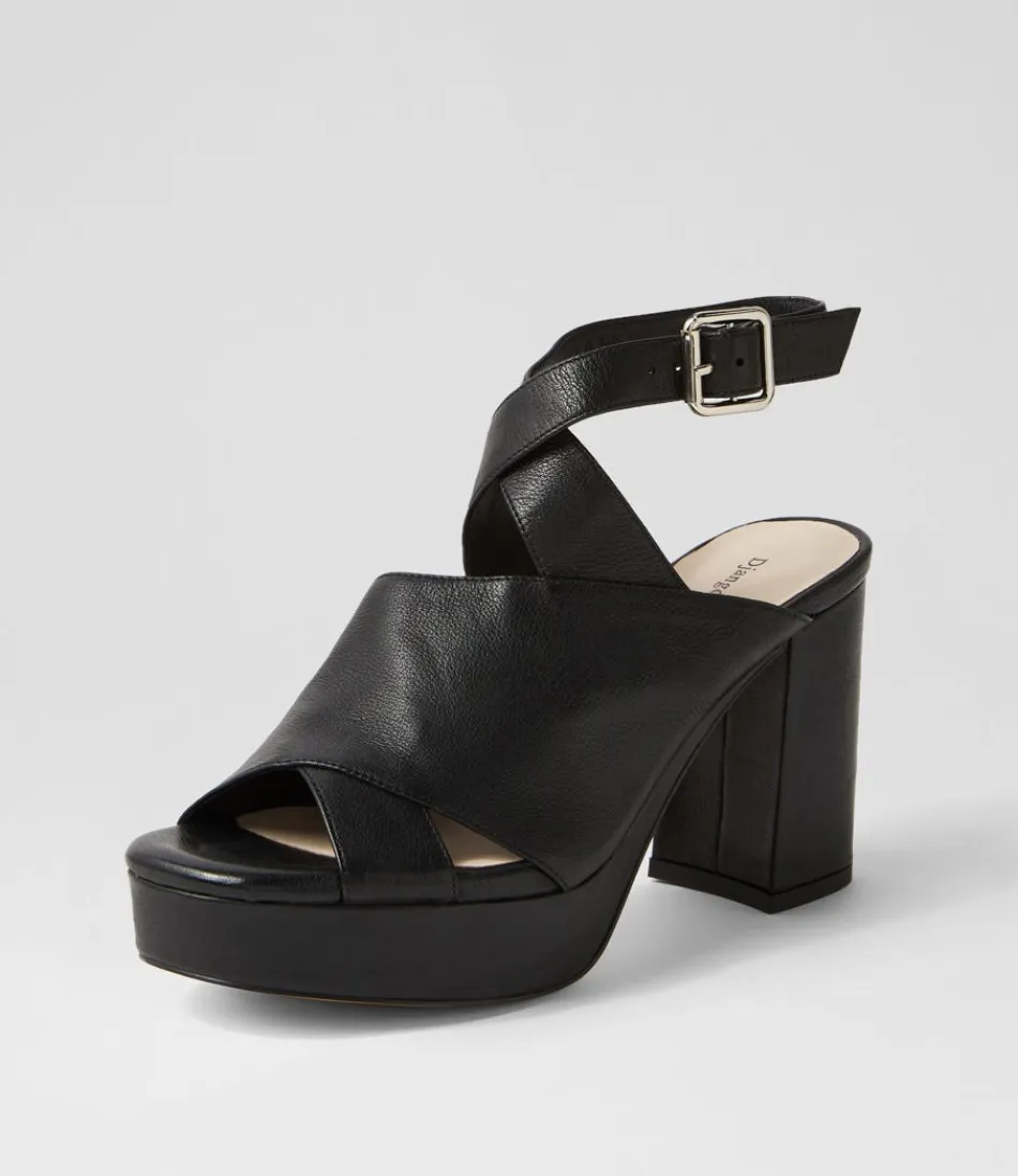 Escarpins femme Django & Juliette - Modèle Ojulie en cuir noir élégant à talon haut pour un look sophistiqué et intemporel