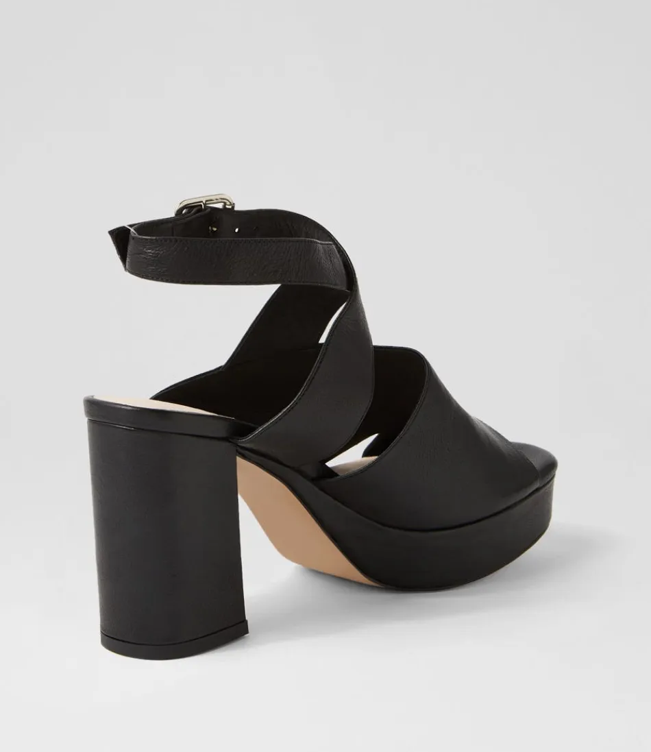Escarpins femme Django & Juliette - Modèle Ojulie en cuir noir élégant à talon haut pour un look sophistiqué et intemporel