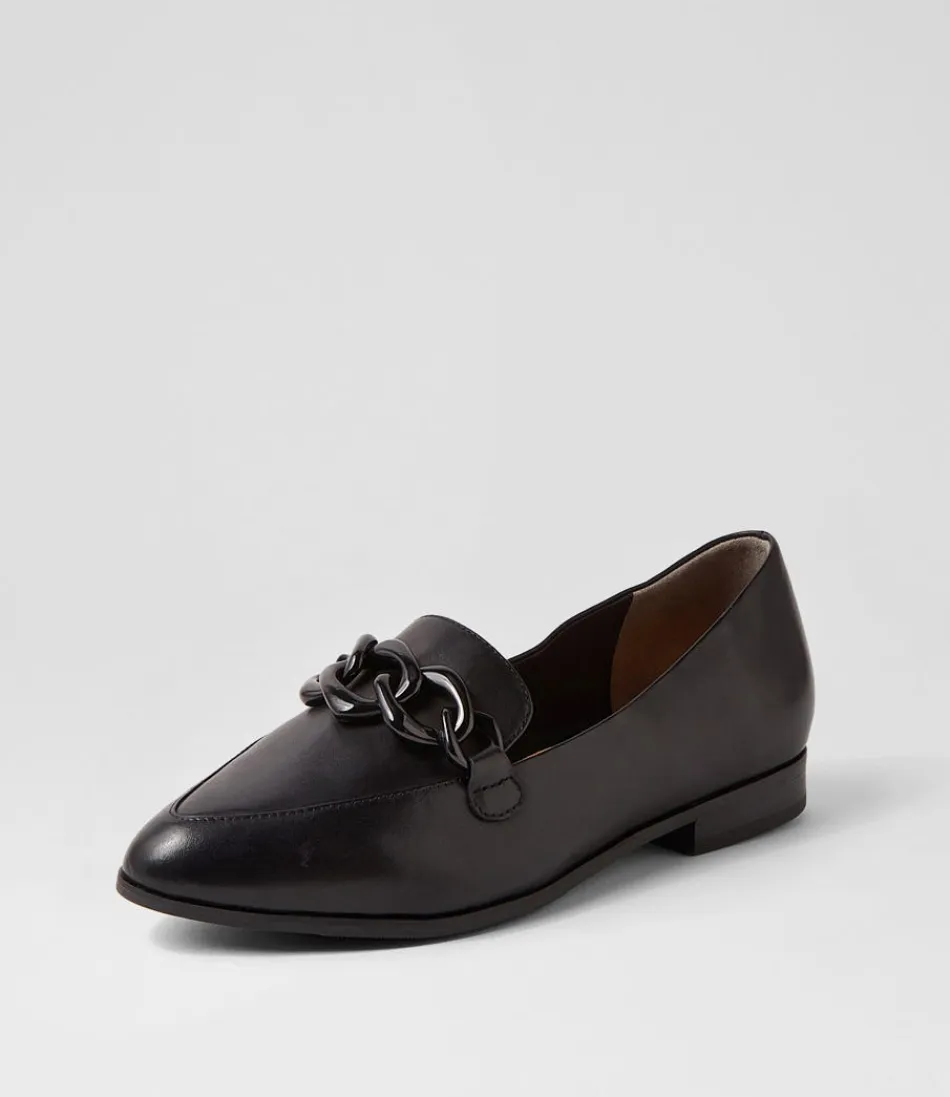 Mocassins Femme ZIERA en Cuir Souple Noir - Modèle Olange Xw, Élégance Urbaine