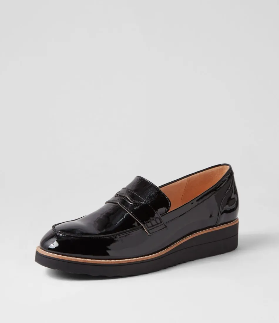 Mocassins Oley en Cuir Verni Noir - Élégance Intemporelle pour Femme (Modèle Haut de Gamme)