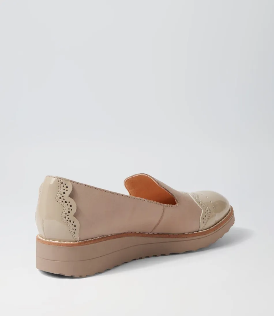 Mocassins Femme Haut de Gamme - Cuir Verni Brillant Fumée Orchidée