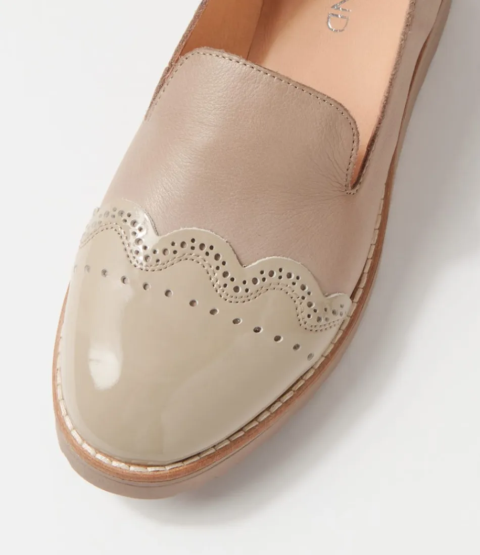 Mocassins Femme Haut de Gamme - Cuir Verni Brillant Fumée Orchidée