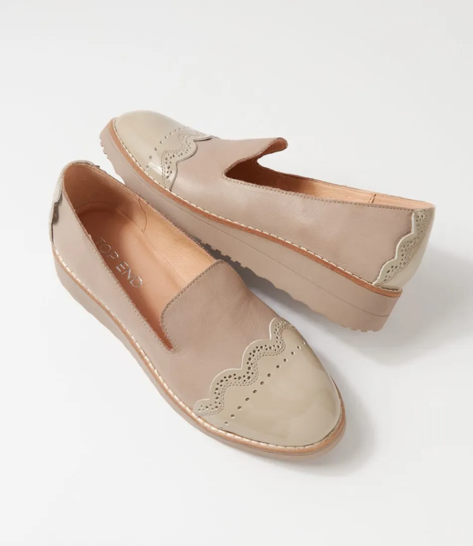 Mocassins Femme Haut de Gamme - Cuir Verni Brillant Fumée Orchidée