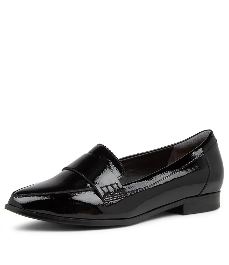 Escarpins femme ZIERA Oreta Xw - Cuir verni noir brillant - Mocassins élégants pour un style sophistiqué