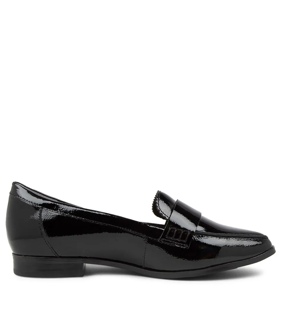 Escarpins femme ZIERA Oreta Xw - Cuir verni noir brillant - Mocassins élégants pour un style sophistiqué
