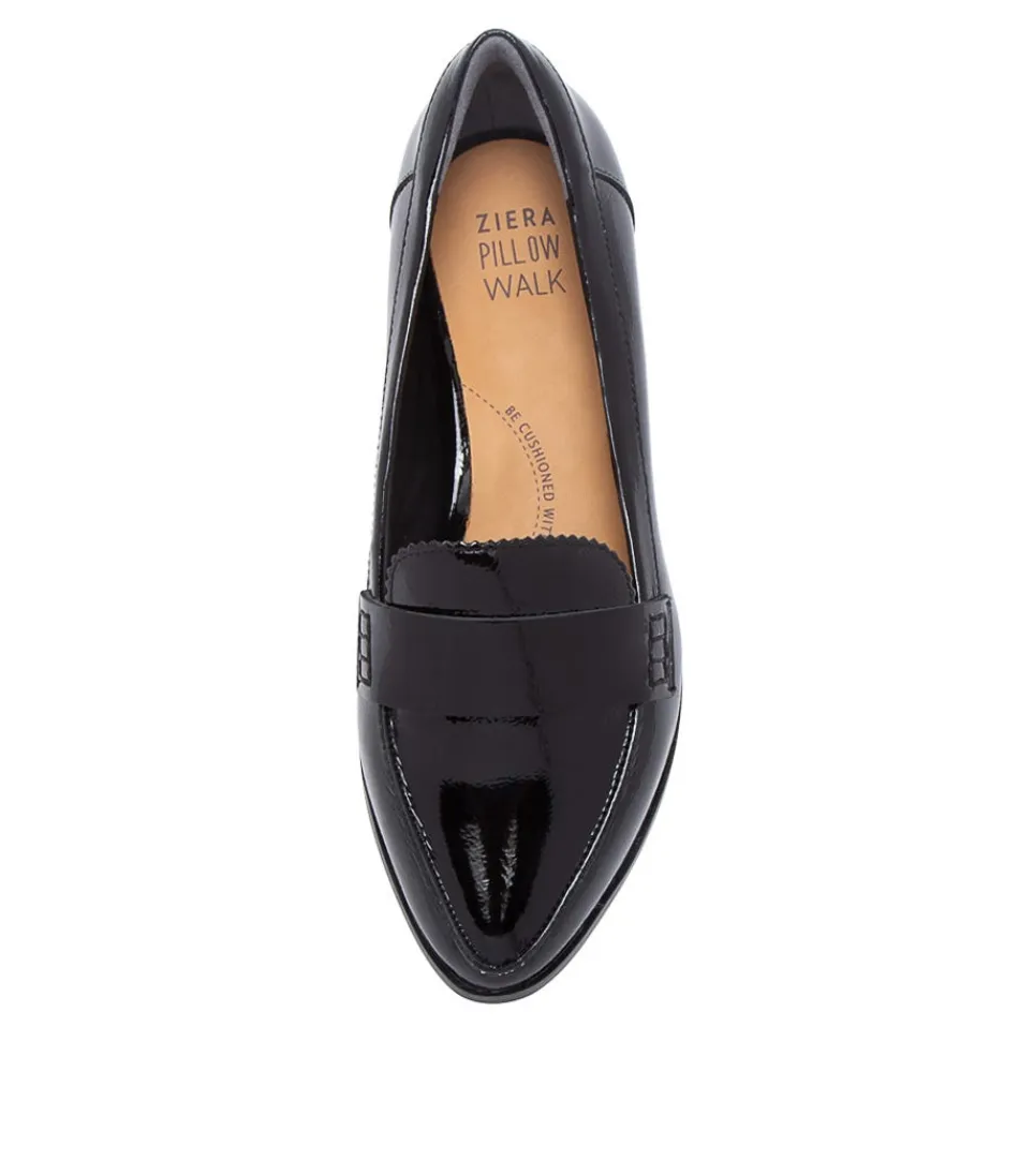 Escarpins femme ZIERA Oreta Xw - Cuir verni noir brillant - Mocassins élégants pour un style sophistiqué