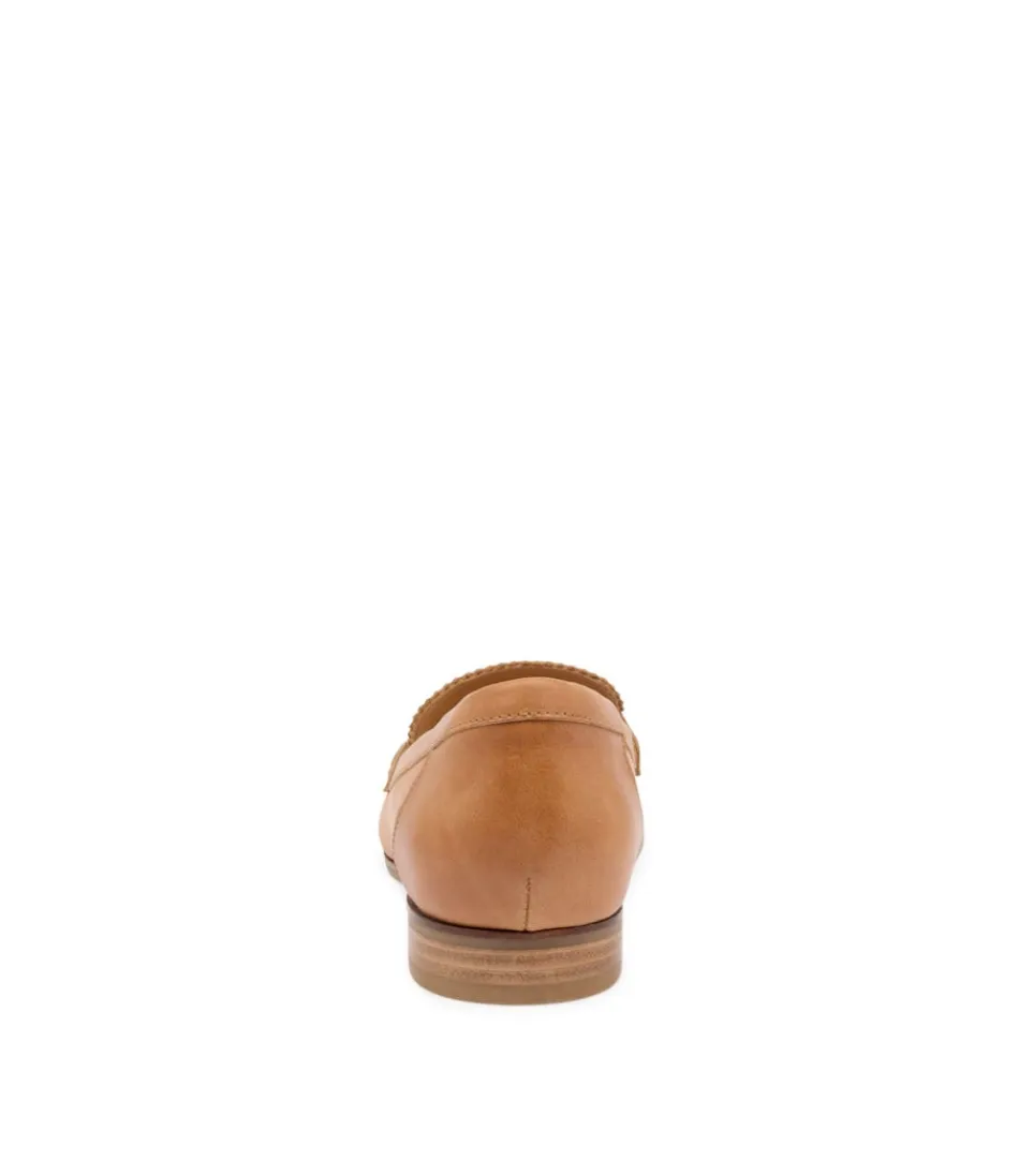Mocassins ZIERA Confortables pour Femme - Modèle Oreta-XW en Cuir Souple Camel 

(Élégantes chaussures plates en cuir tanné naturel, style décontracté chic pour toutes les occasions)