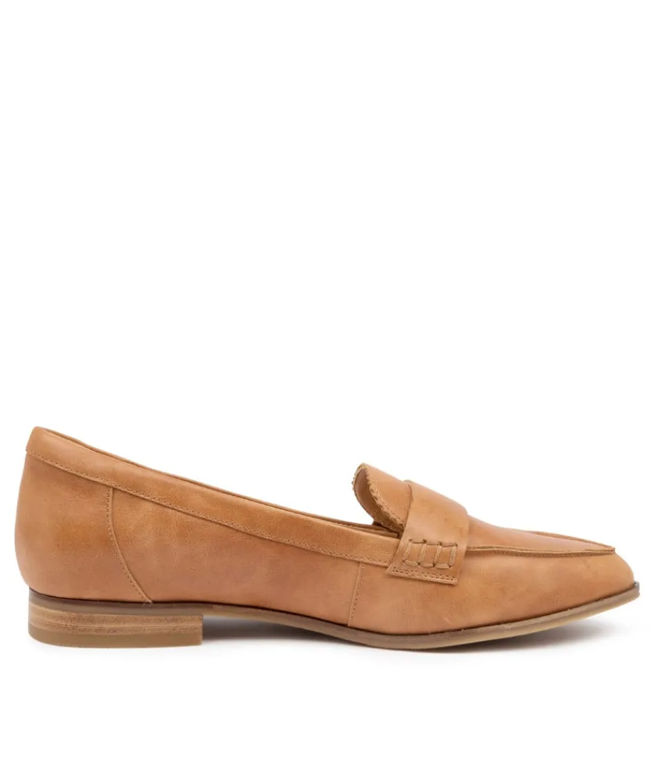 Mocassins ZIERA Confortables pour Femme - Modèle Oreta-XW en Cuir Souple Camel 

(Élégantes chaussures plates en cuir tanné naturel, style décontracté chic pour toutes les occasions)