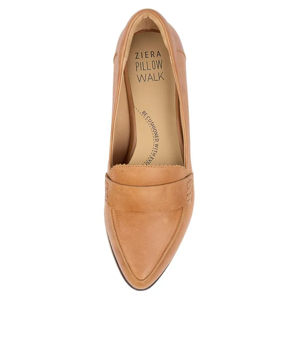 Mocassins ZIERA Confortables pour Femme - Modèle Oreta-XW en Cuir Souple Camel 

(Élégantes chaussures plates en cuir tanné naturel, style décontracté chic pour toutes les occasions)