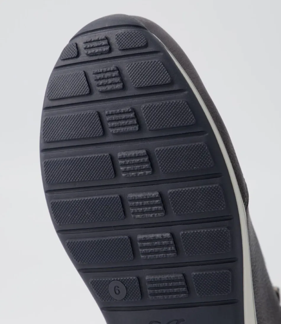 Baskets femme ARA Comfort - Osaka 87 en cuir velours anthracite avec détails indigo, semelle ergonomique pour un confort optimal (Édition Limitée)