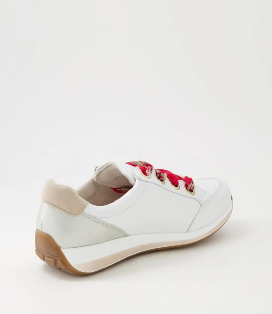 Sneakers Femmes ARA Confort - Modèle Osaka-87 en Cuir Souple Or Clair, Style Urbain & Détails Dorés Discrets