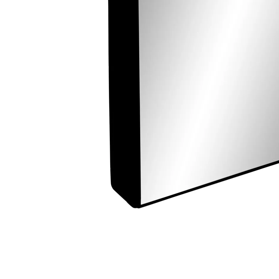 Miroir mural design en métal brossé - Collection PALACE par Pomax - Dimensions élégantes : 80 cm de largeur x 118 cm de hauteur (épaisseur 3 cm)