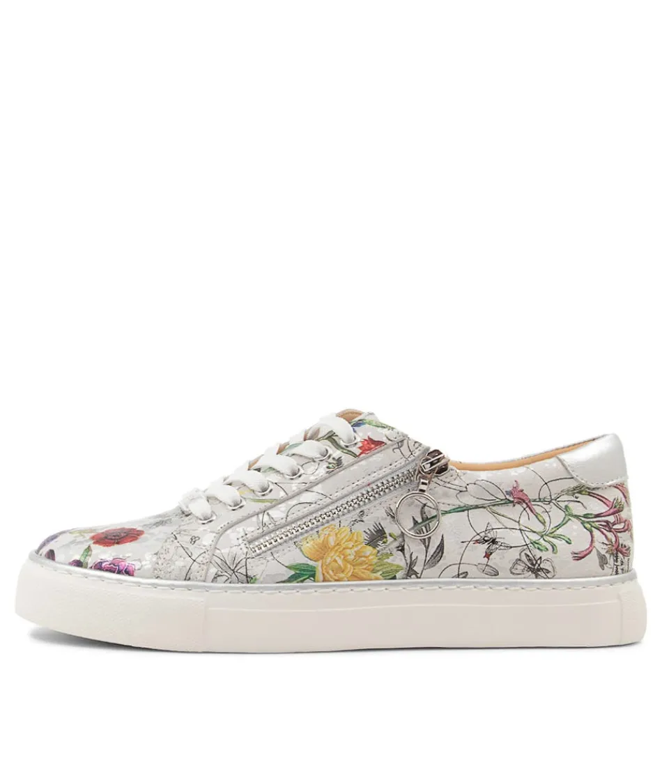 ZIERA Pamela Xf - Baskets en Cuir Souple Femme « White Fields » - Confort Garanti pour une Marche Aérienne