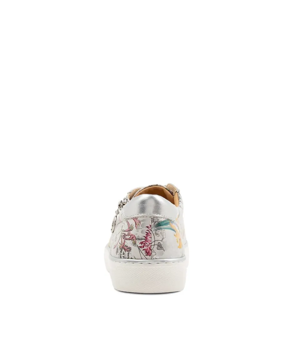 ZIERA Pamela Xf - Baskets en Cuir Souple Femme « White Fields » - Confort Garanti pour une Marche Aérienne
