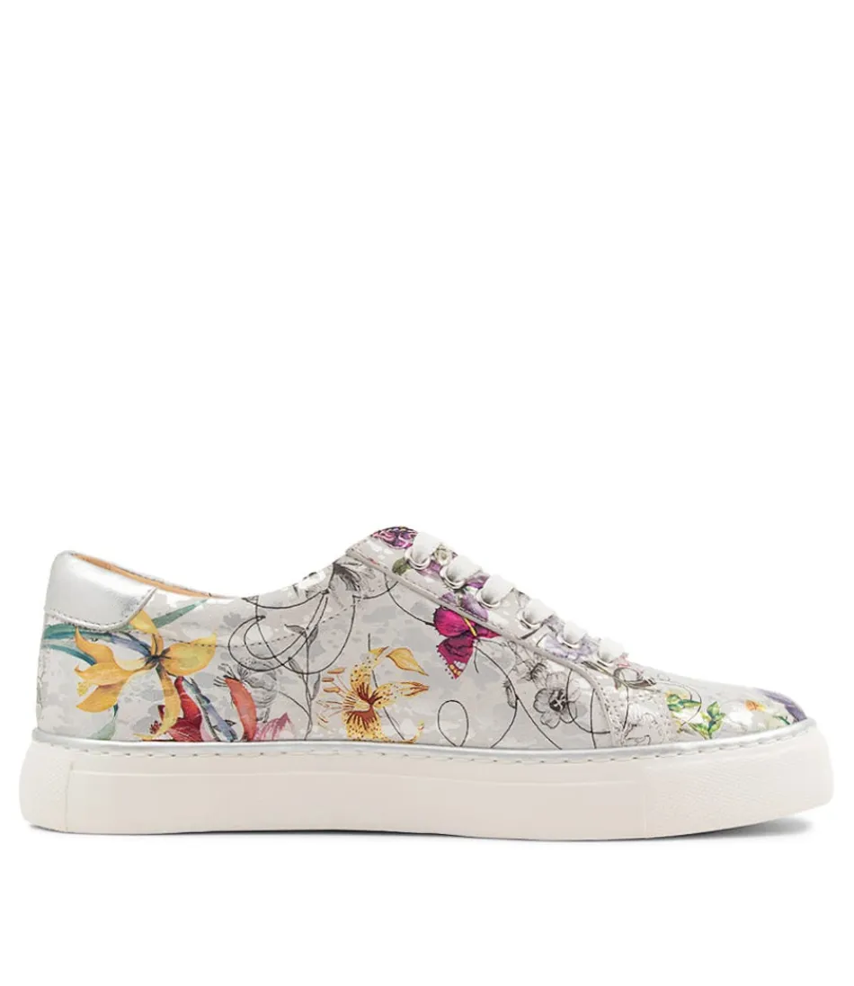 ZIERA Pamela Xf - Baskets en Cuir Souple Femme « White Fields » - Confort Garanti pour une Marche Aérienne