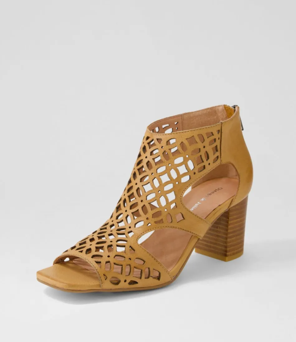 Sandales élégantes à talons Django & Juliette - Modèle Panter en cuir brun foncé pour femme