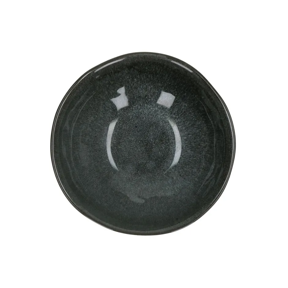Assiette creuse artisanale Paulie en grès - 18 cm de diamètre, 6 cm de hauteur - Gris minéral élégant - Collection Pomax Vaisselle
