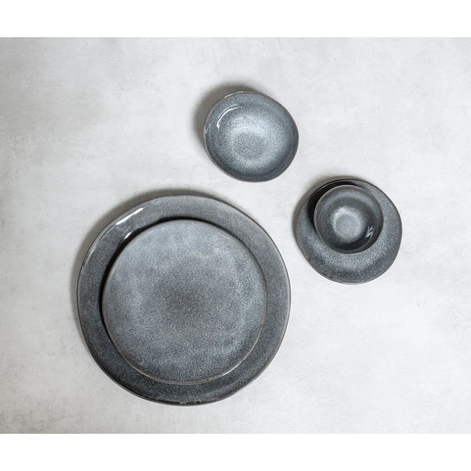 Bol Élégant Pauline en Grès Naturel - 9cm de Diamètre x 4.5cm de Haut - Gris Tourterelle - Collection Pomax