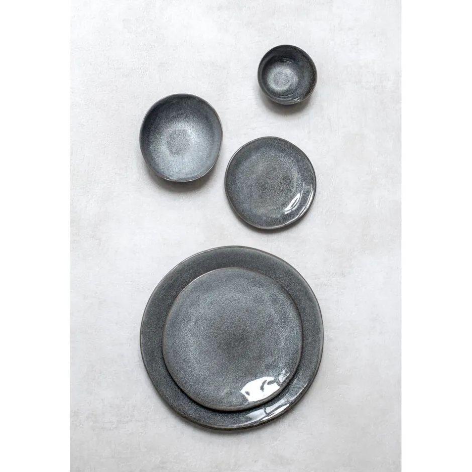Bol Élégant Pauline en Grès Naturel - 9cm de Diamètre x 4.5cm de Haut - Gris Tourterelle - Collection Pomax