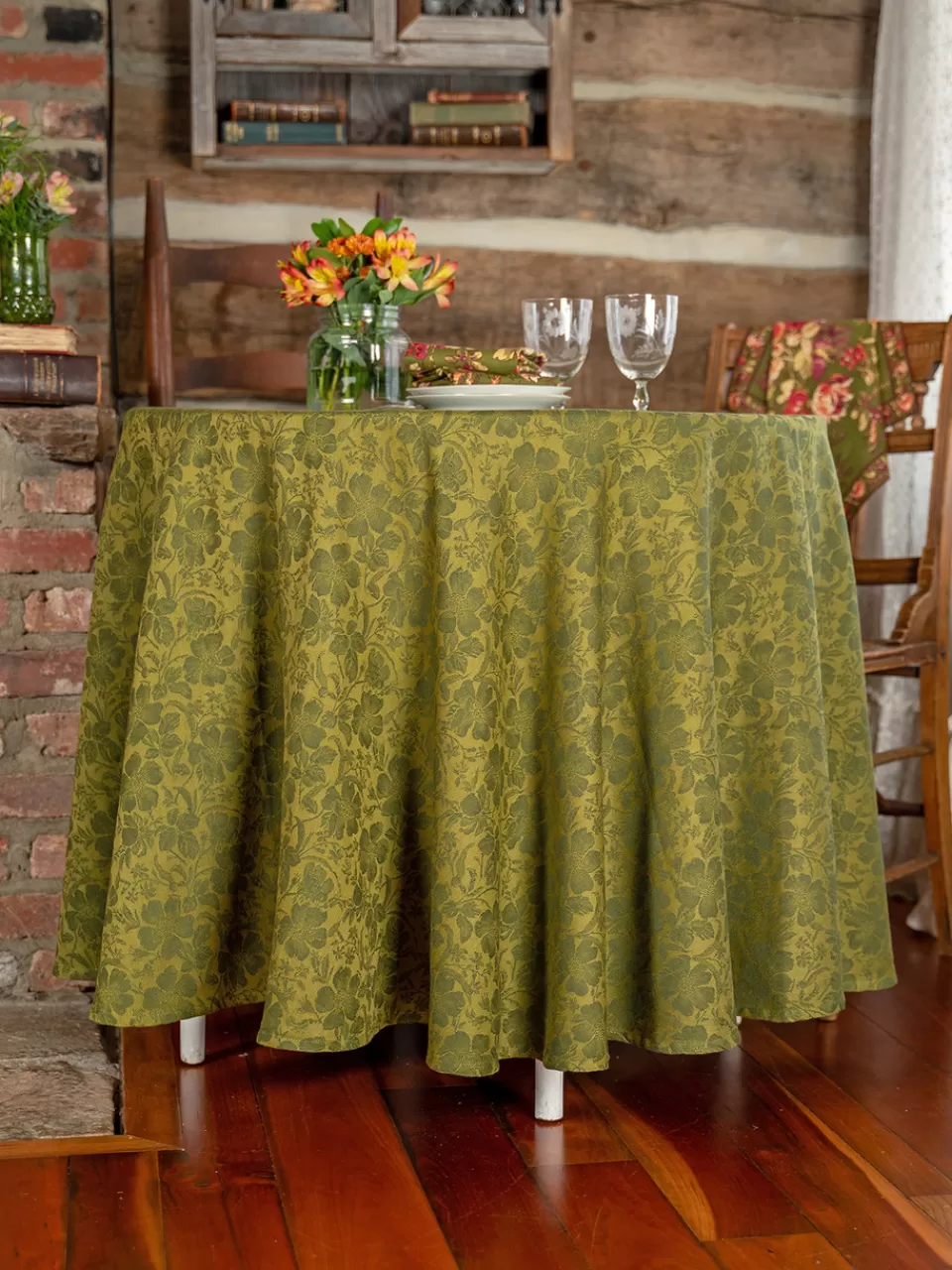 Nappe Ronde en Jacquard Fleur de Pivoine - Édition Exclusive April Cornell