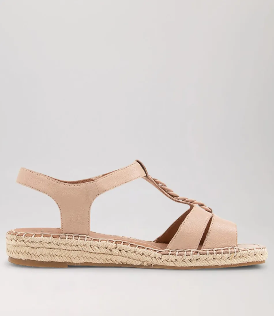 Espadrilles Féminines en Cuir Velouté Nude Foncé - Confort Ultradoux et Finition Expertisée