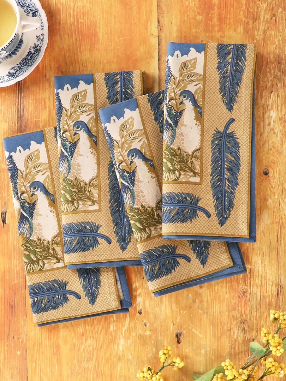 Lot de 4 lingettes élégantes aux nuances crépusculaires - Par April Cornell Collection
