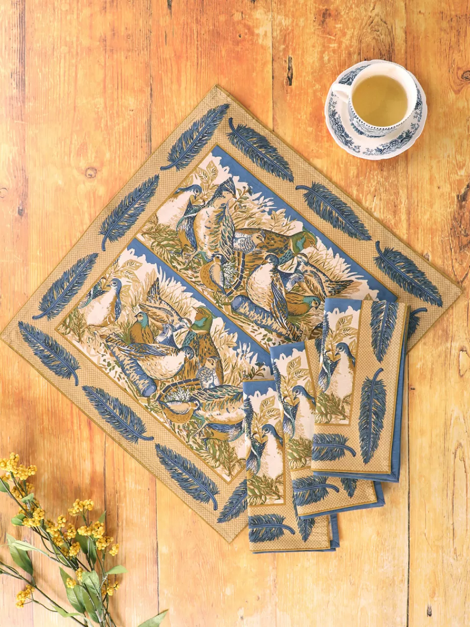 Lot de 4 lingettes élégantes aux nuances crépusculaires - Par April Cornell Collection