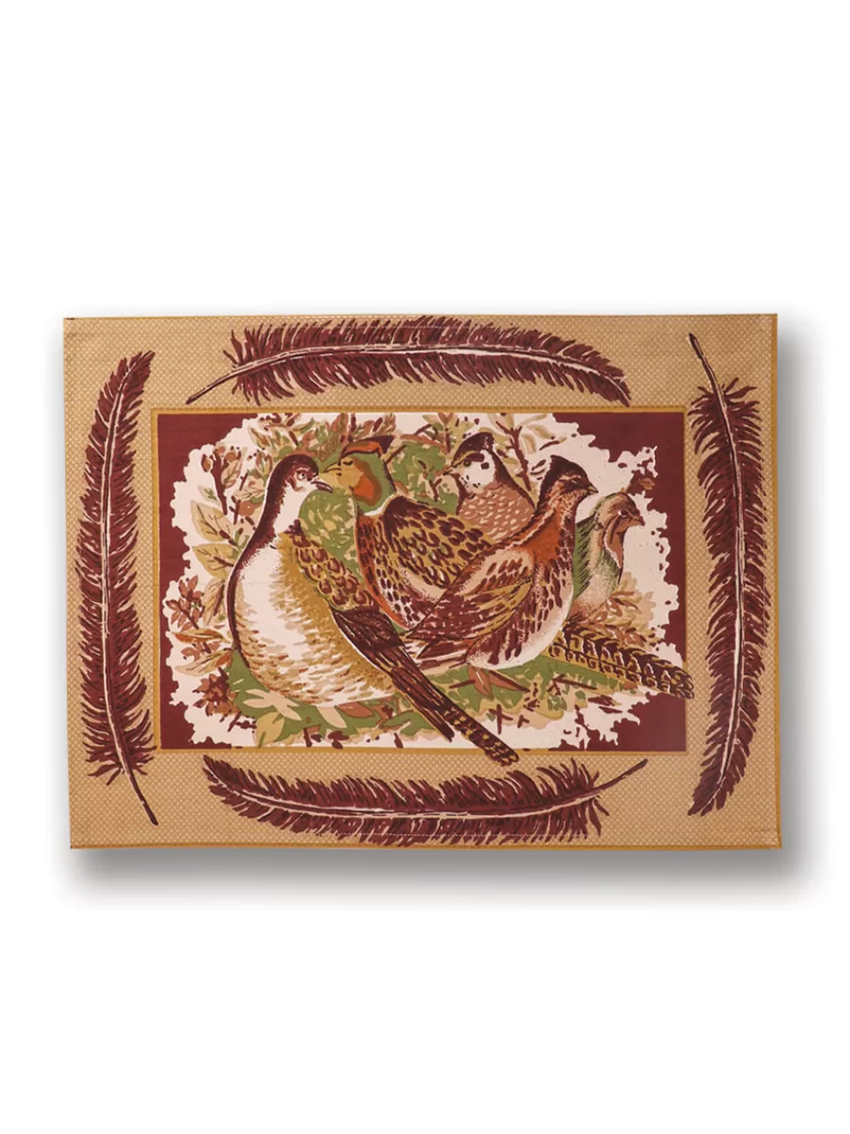 Set de 4 dessous de plat motif faisan - Élégant Cabernet par Avril Cornell Collection