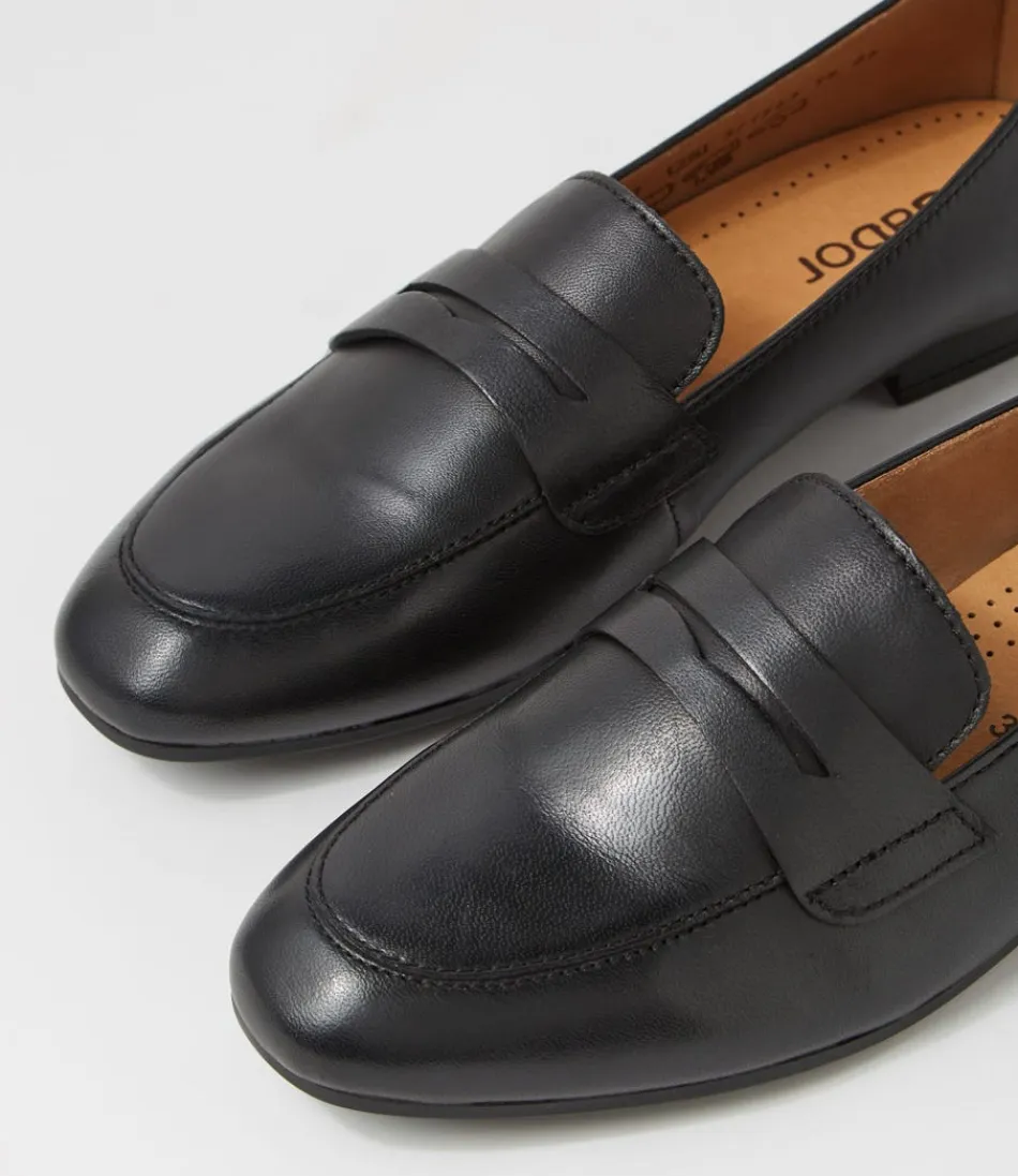 GABOR Phoebe : Mocassins en Cuir Souple pour Femme - Confort Assuré et Style Intemporel (Noir Élégant)