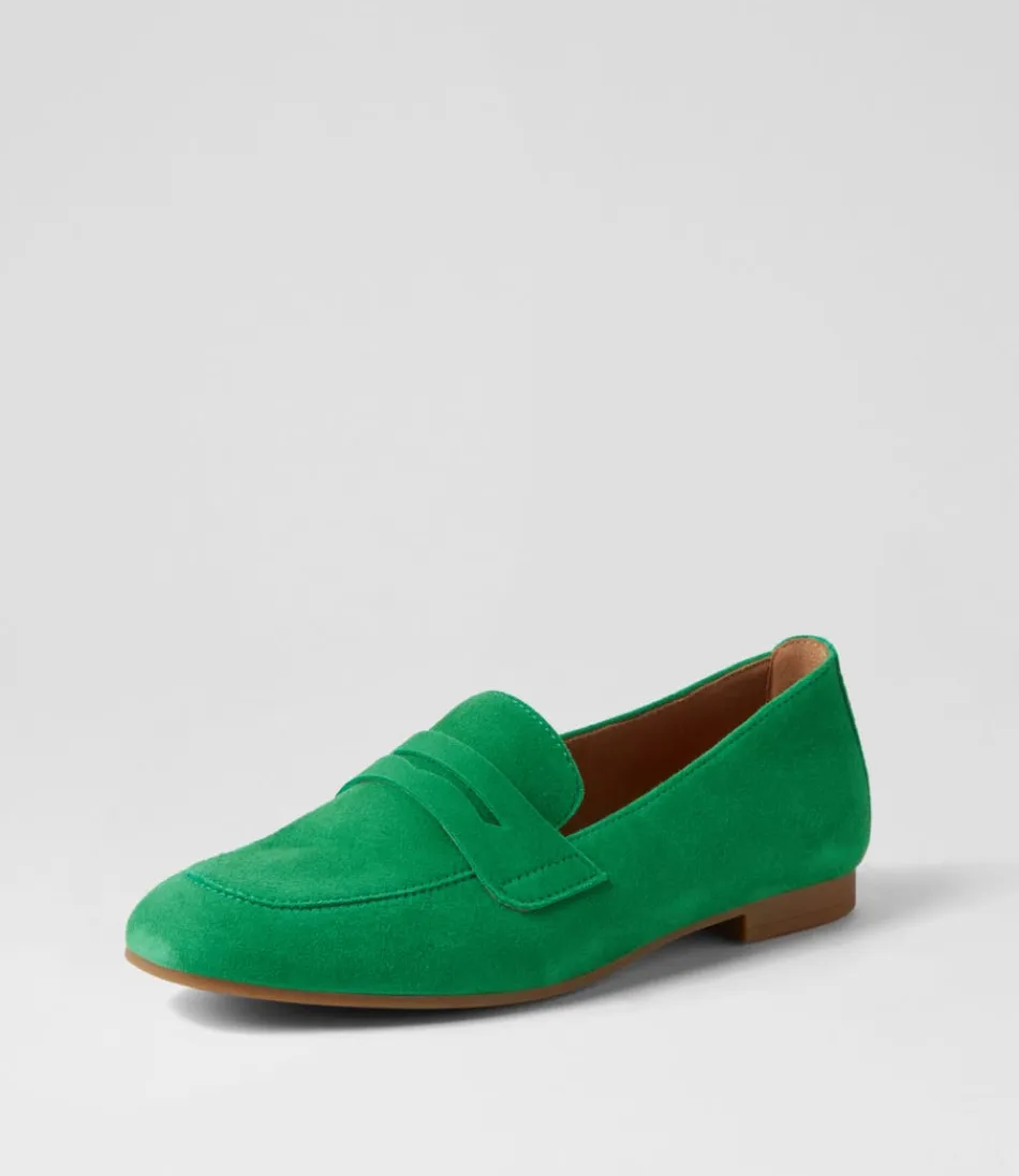 Mocassins Phoebe en daim vert – Confort féminin intemporel par GABOR