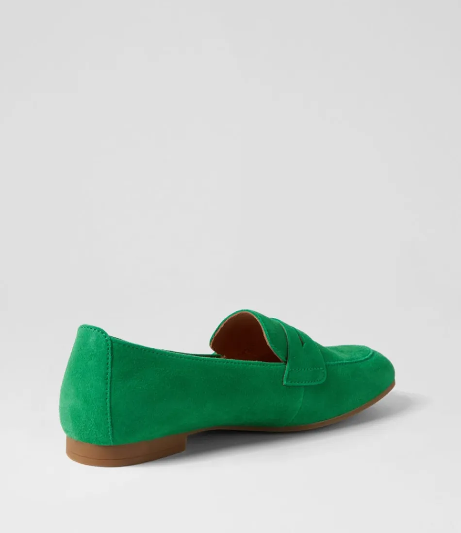 Mocassins Phoebe en daim vert – Confort féminin intemporel par GABOR