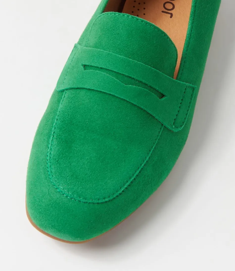 Mocassins Phoebe en daim vert – Confort féminin intemporel par GABOR