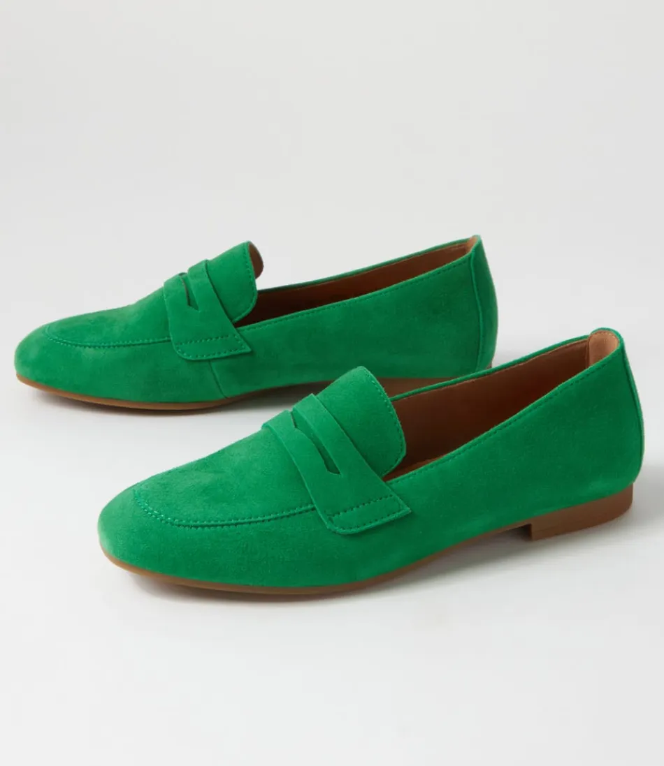 Mocassins Phoebe en daim vert – Confort féminin intemporel par GABOR
