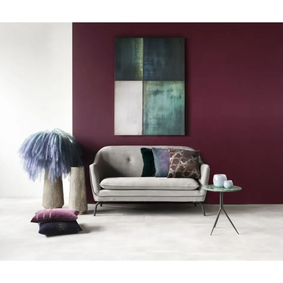 Pomax Fleurs-PLUM’O | Décoration Murale Élégante avec Dégradé de Plumes Artificielles – Métal et Synthétique – Hauteur 106 cm – Bleu Vibrant