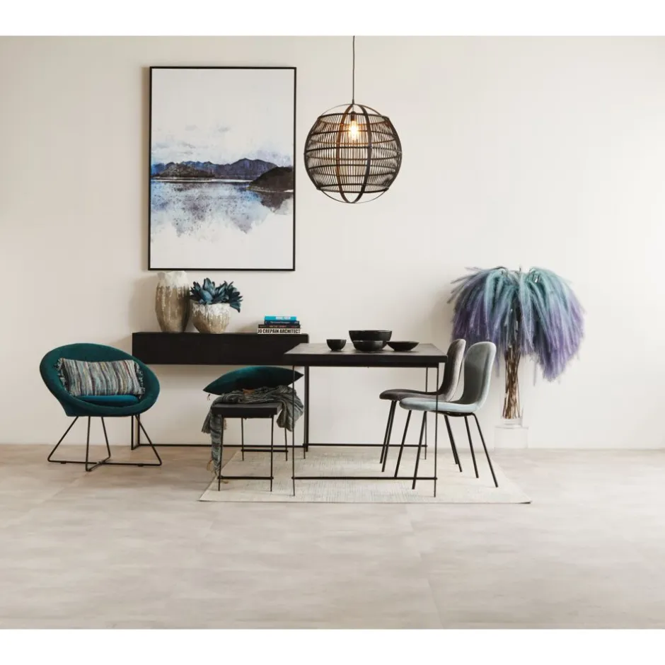 Pomax Fleurs-PLUM’O | Décoration Murale Élégante avec Dégradé de Plumes Artificielles – Métal et Synthétique – Hauteur 106 cm – Bleu Vibrant