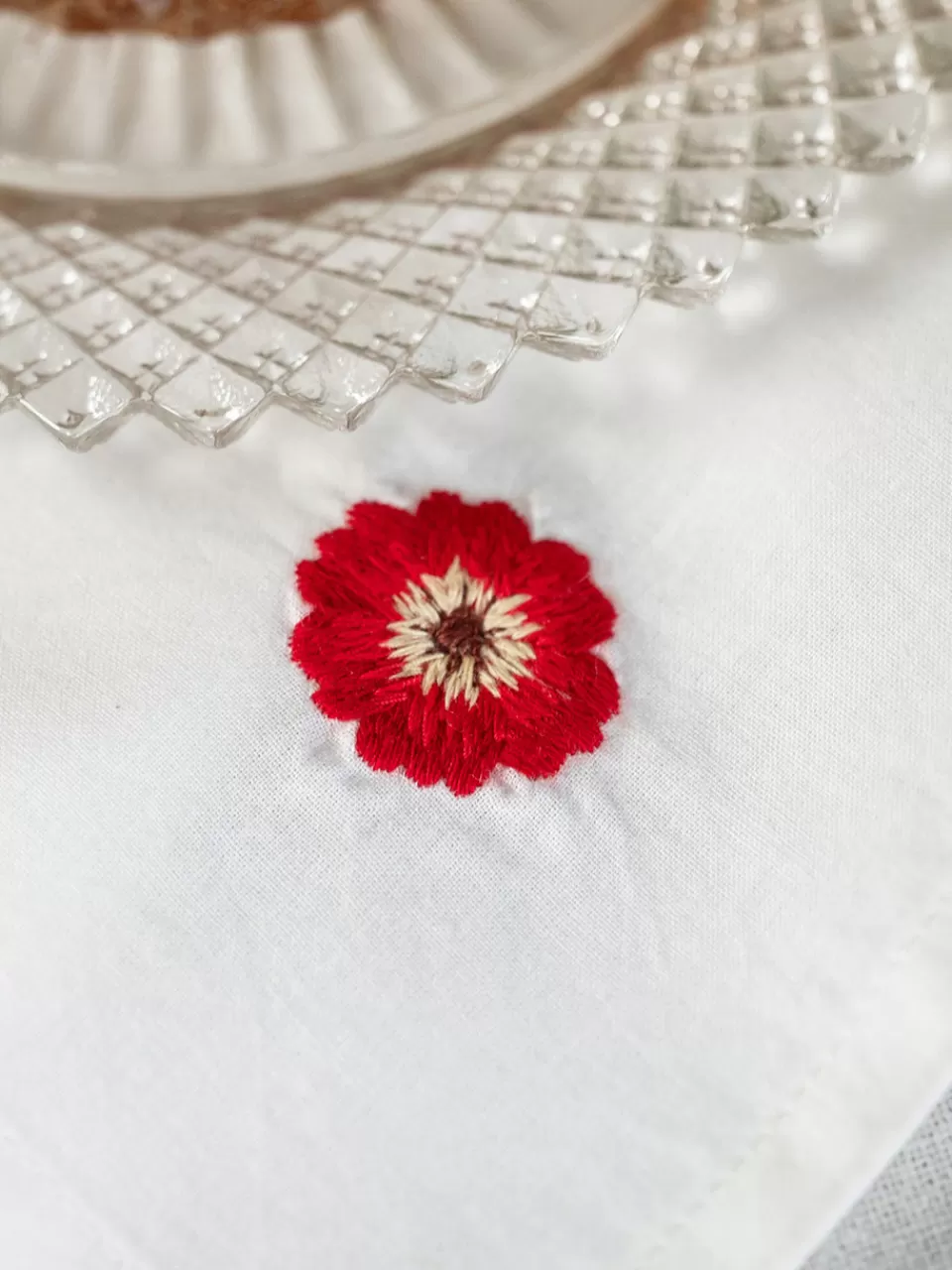 Serviettes de thé brodées Étoile de Noël - Lot de 2 pièces - Collection April Cornell à prix doux