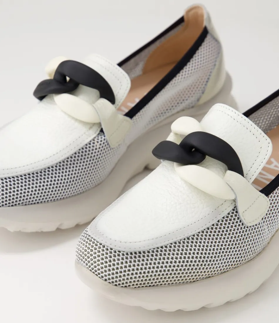 Mocassins Femme HISPANITAS Polinesia-13 en Cuir Mesh Blanc Panna - Chaussures d'Été Élégantes avec Semelle Confortable