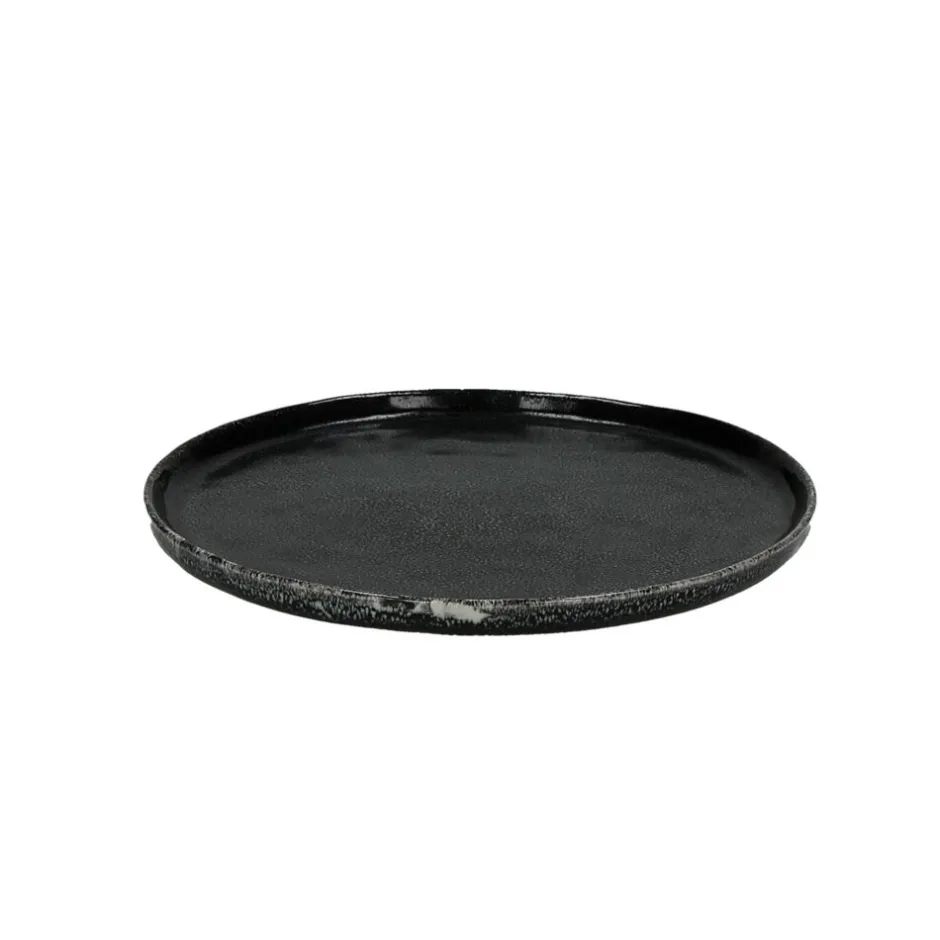 Assiette à Dessert Noir en Grès Émaillé - Diamètre 22 cm - Collection Porcelino Pomax 

(Alternative possible : 
Service de Table Premium - Assiette Dessert 22cm en Grès Noir Mat - Concept Porcelino by Pomax)
