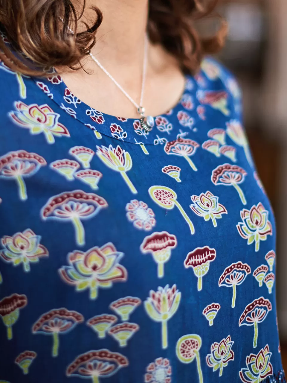 Robe Élégante Potpourri Bleu Saphir | Collection Printemps-Été April Cornell en Ligne